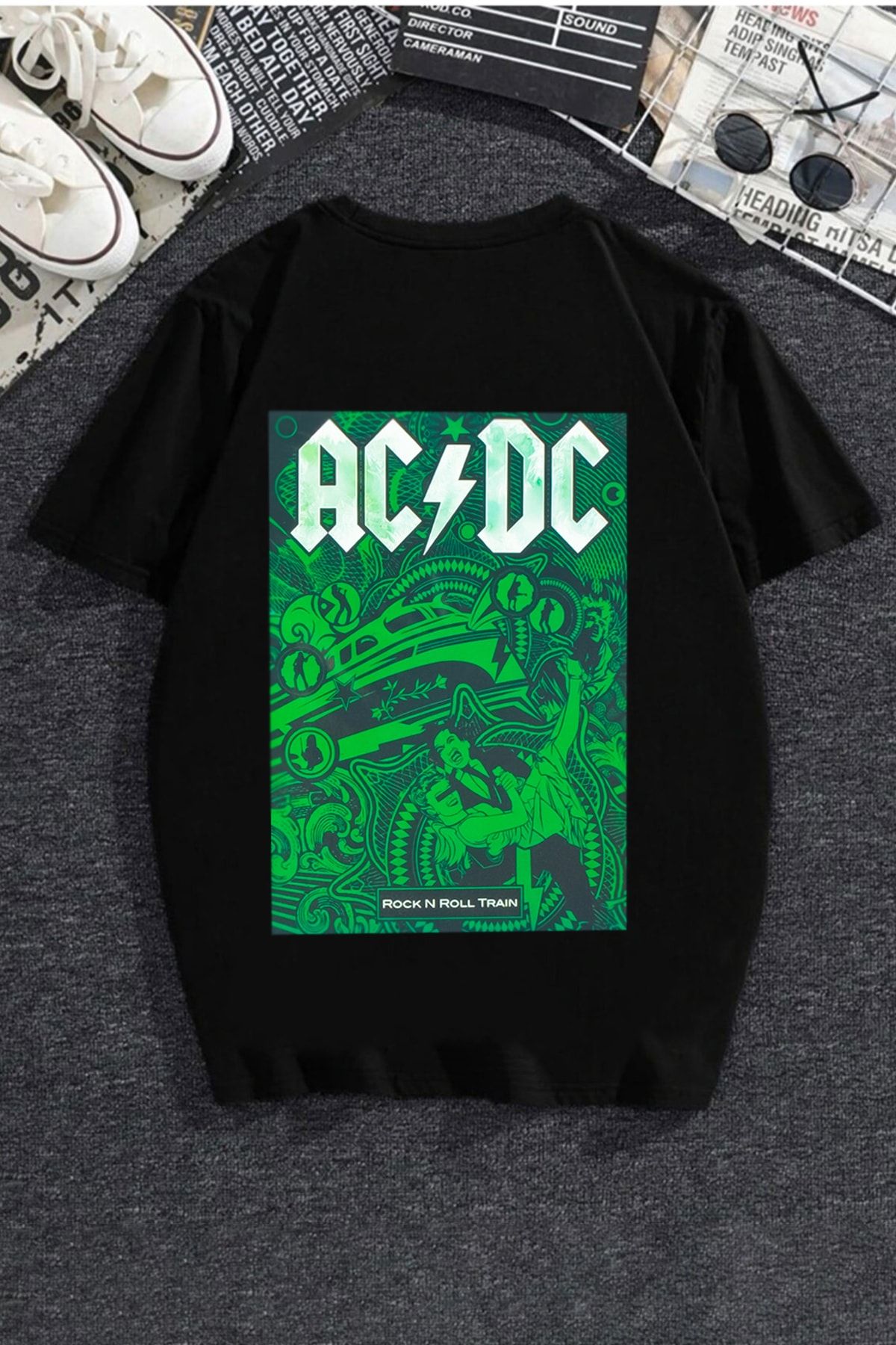 Erkek Acdc Sırt Baskılı Tshirt