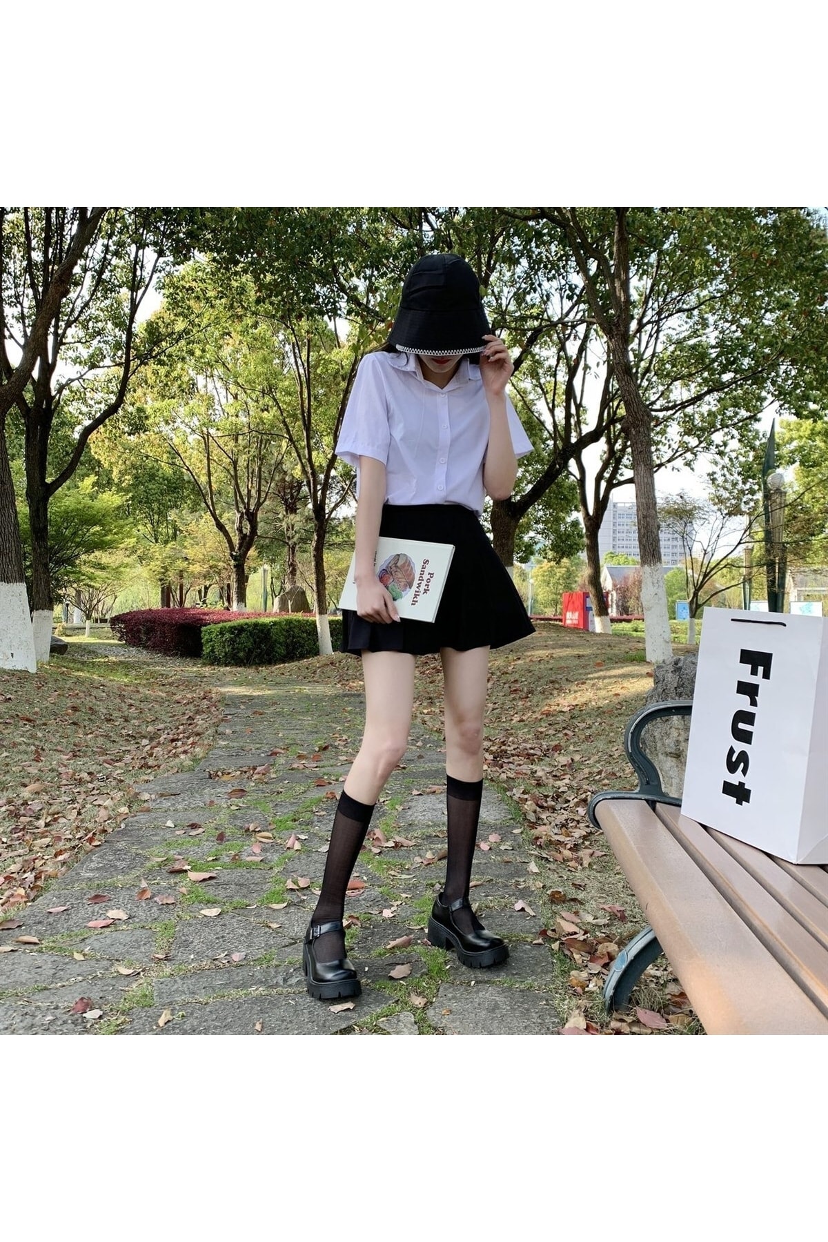 Uny Butik Siyah Oxford Harajuku Tarz Lolita Ayakkabı