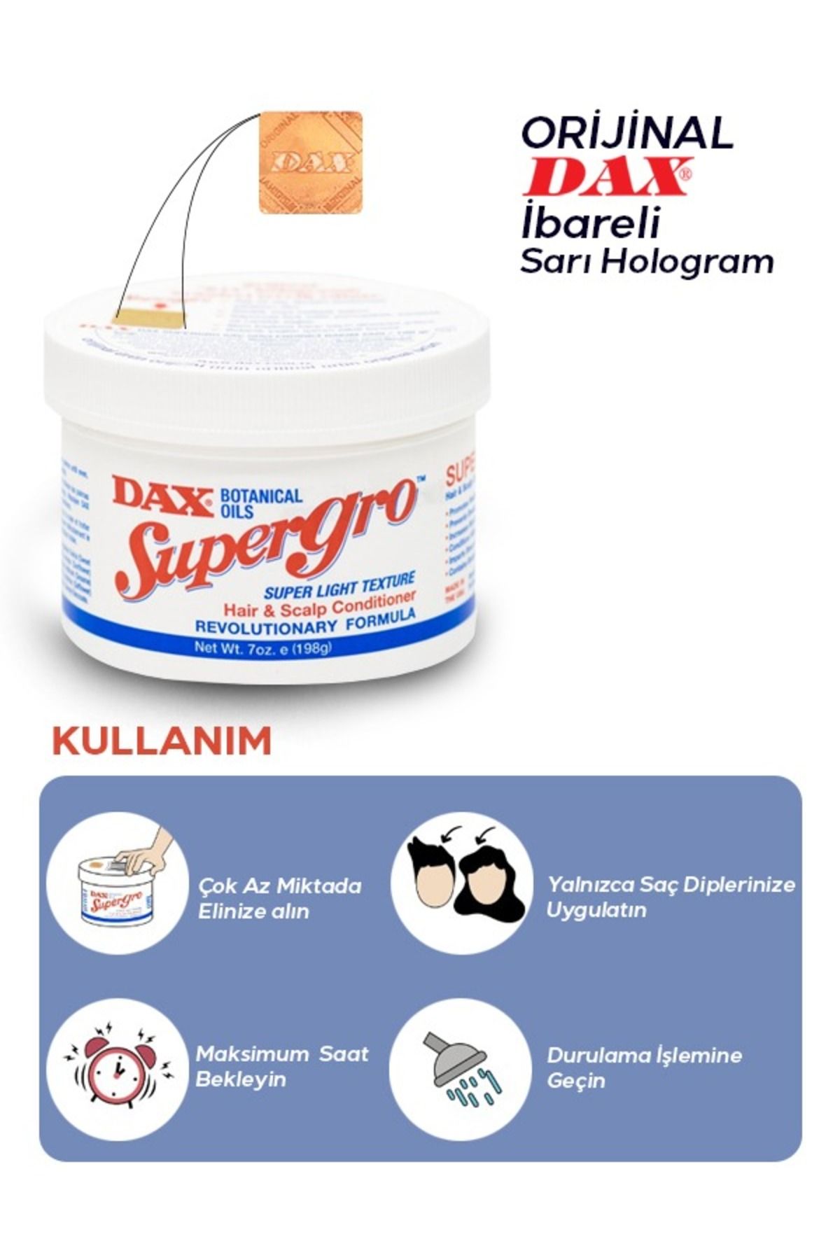 Supergro 198 Gr - Yavaş Uzayan Saçlara Özel Saç Bakım Yağı