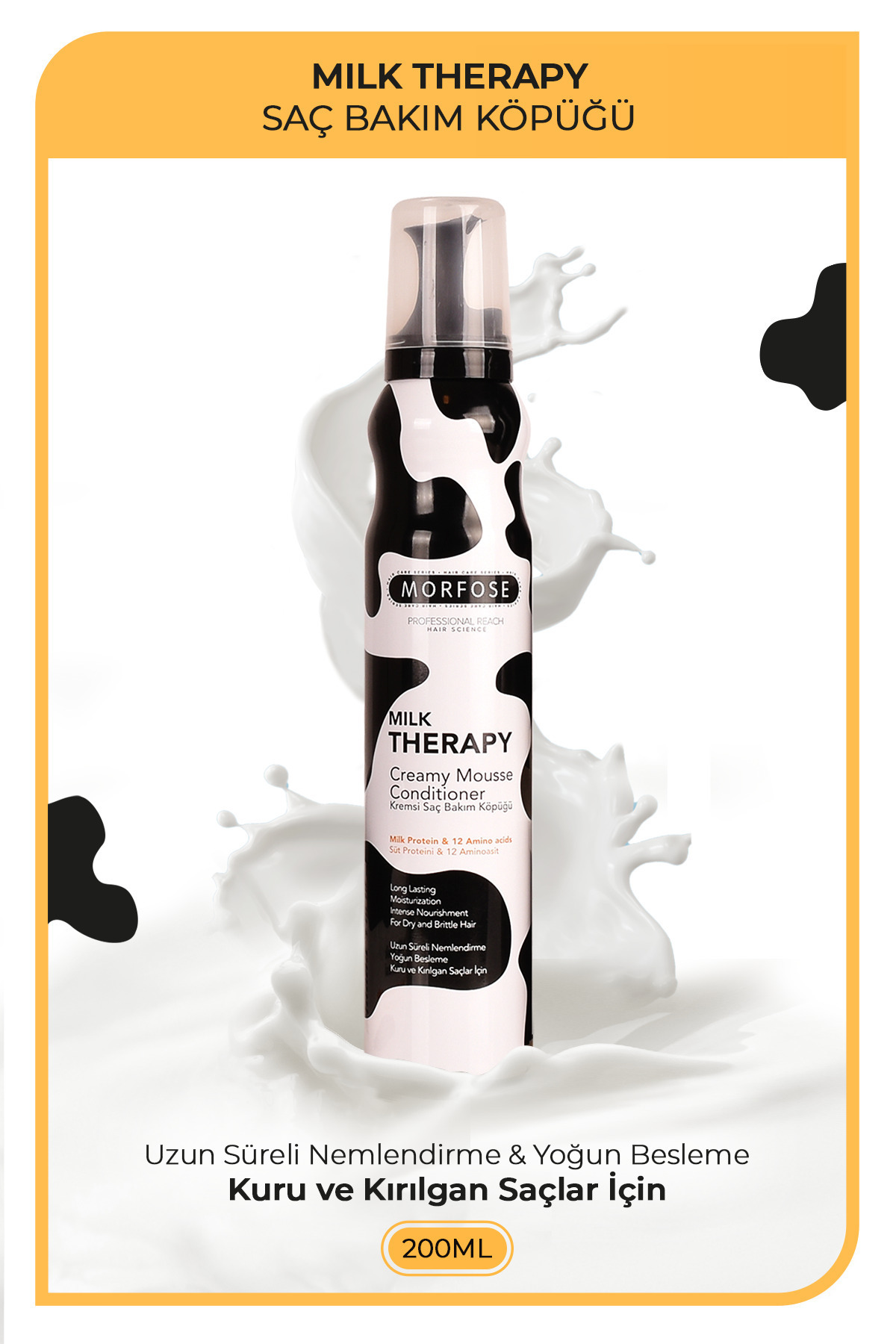 Milk Therapy Saç Köpüğü 200 ml - Saç Dökülmesi Önleyici, Besleyici, Koruyucu Etki