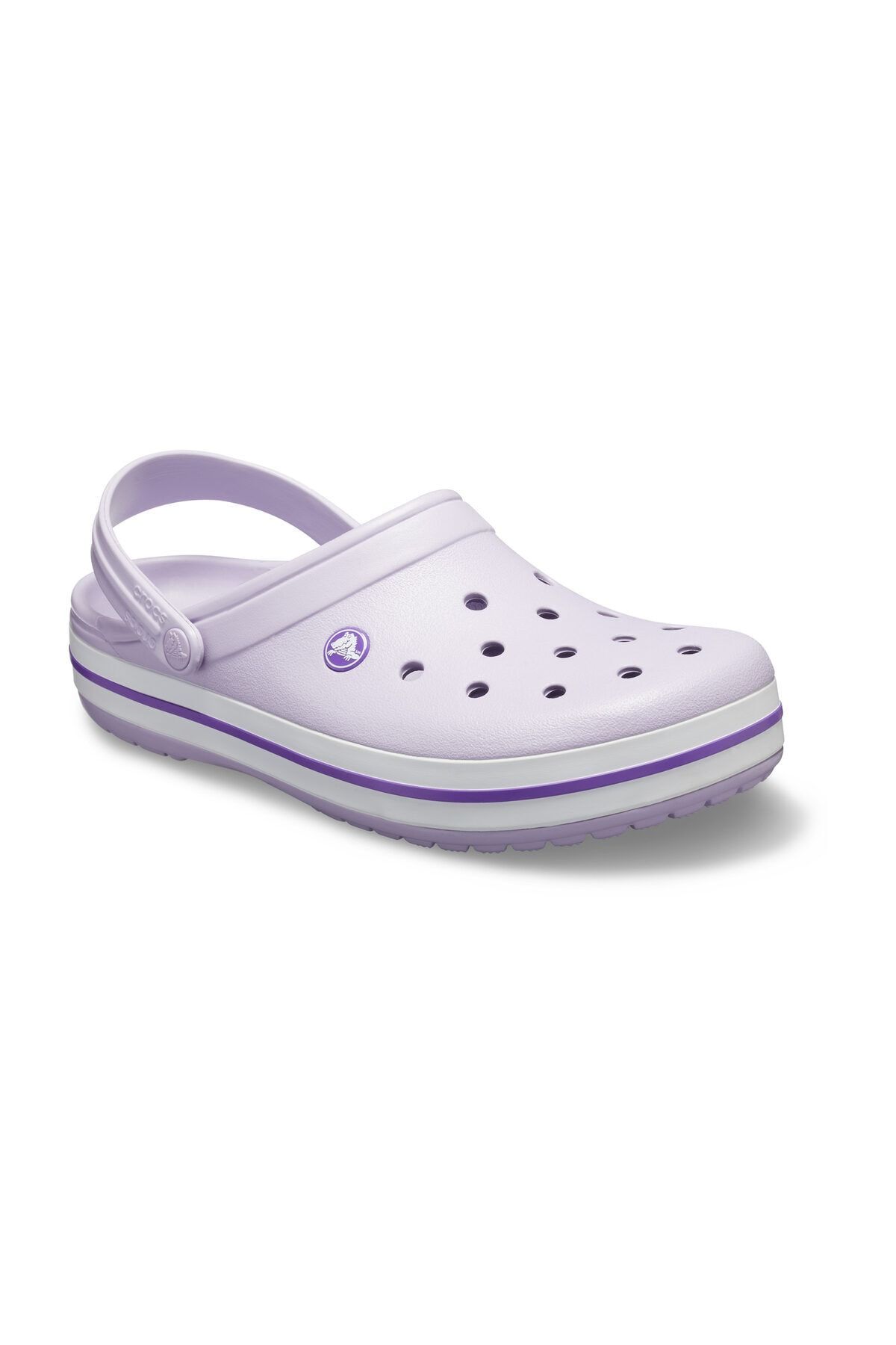 Lila Unisex Crocband Kenarı Mor Çizgili Terlik.