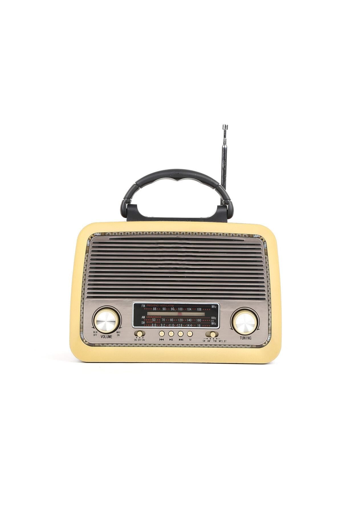 301 Eskitme Nostalji Tasarımlı Bluetoothlu Nostalji Radyo Fm-sd Kart-aux