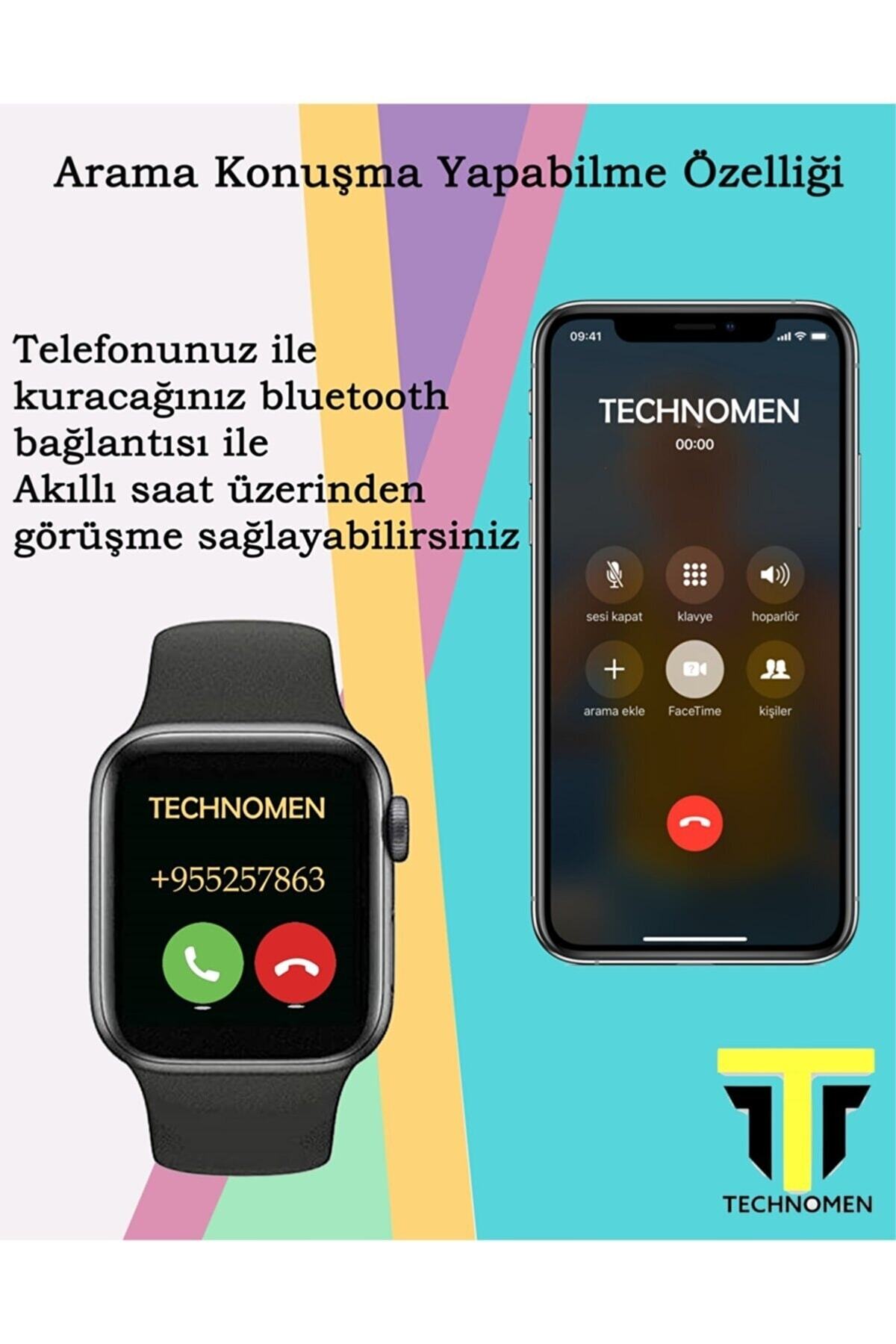 Akıllı Saat Plus +   Kablosuz Kulaklık Ikili Siyah Set Ios Android Smartwatch