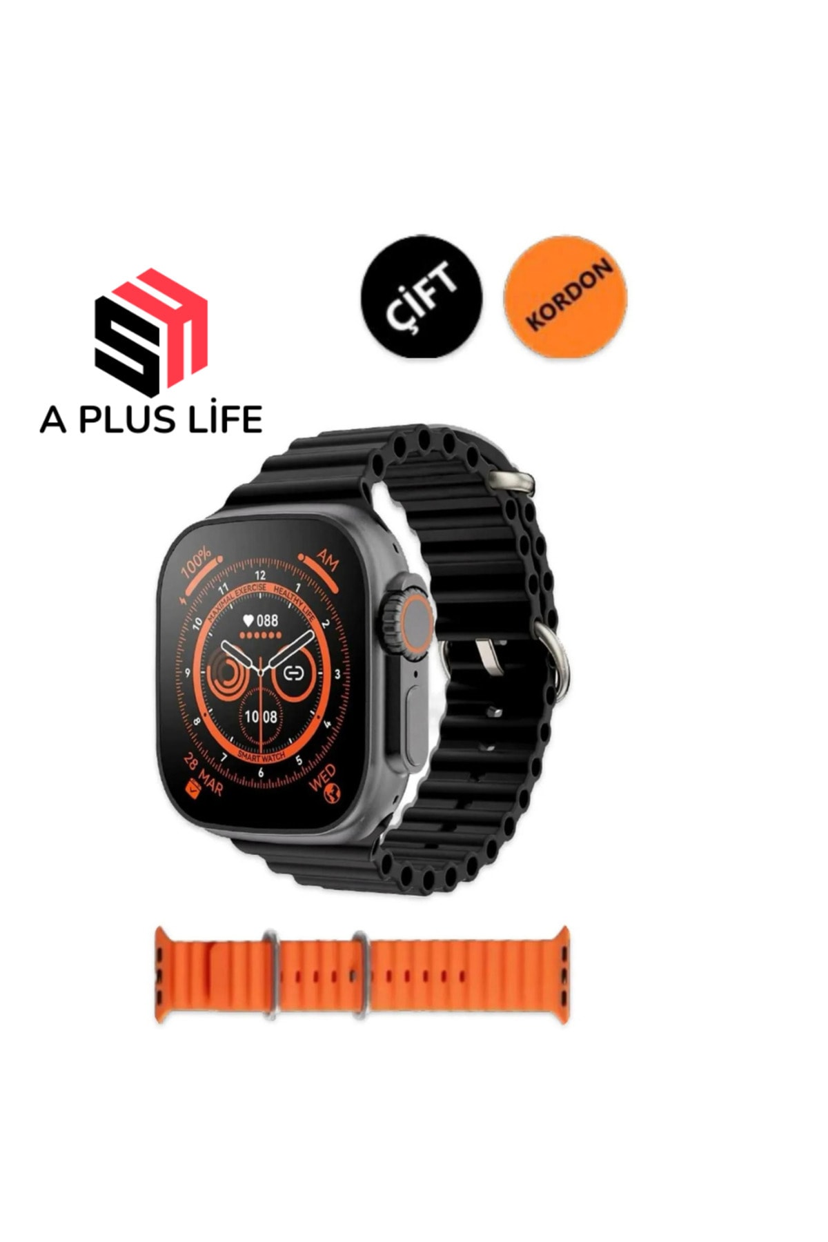 Yeni Nesil Çift Kordonlu Akıllı Saat Nabız Ölçer Bileklik Adımsayar Smart Watch Mesaj Okuma Fitpro