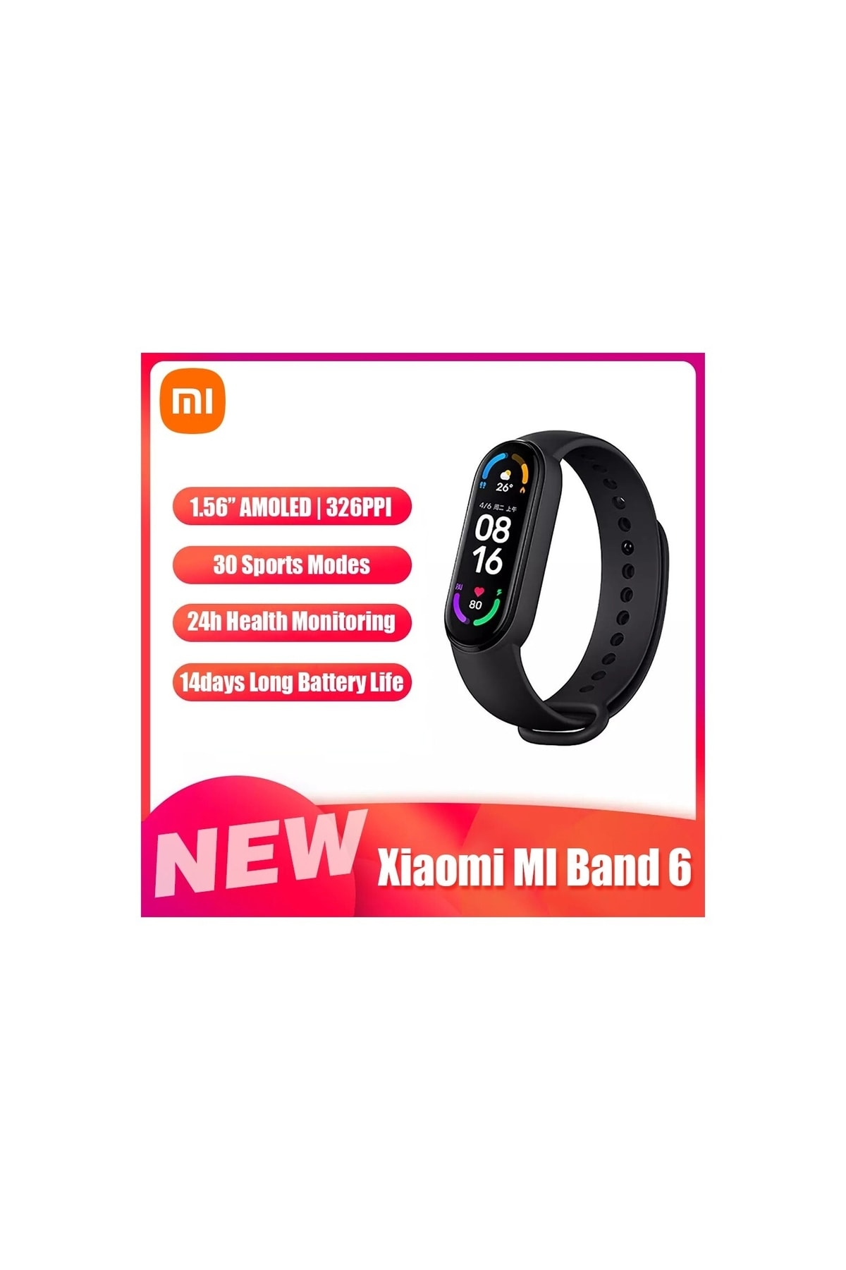 Mi Band 6 Akıllı Bileklik - Siyah (Xiaomi Türkiye Garantili)